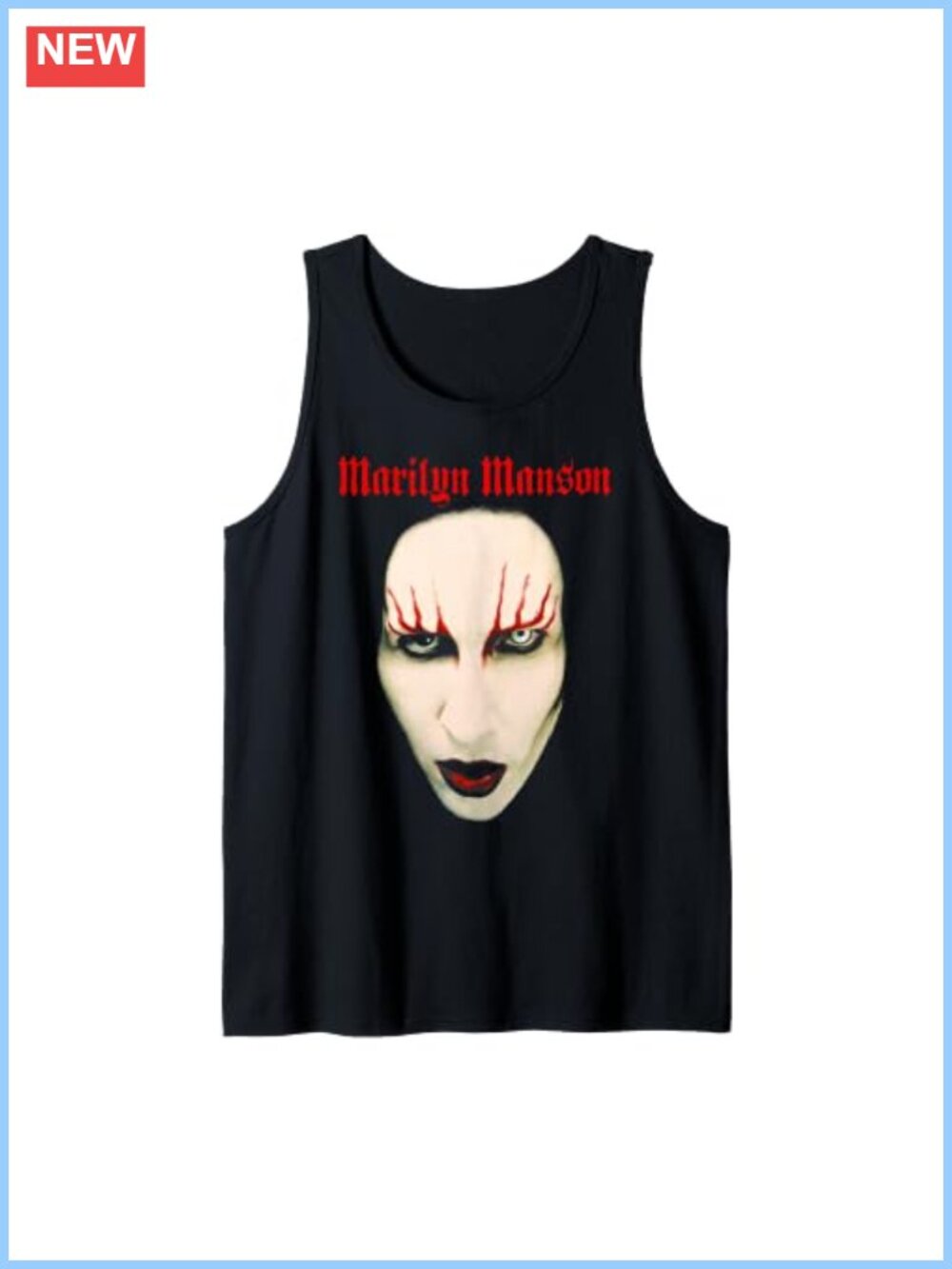 Marilyn Manson Big Face Red Lips Sleeveless Tank Top